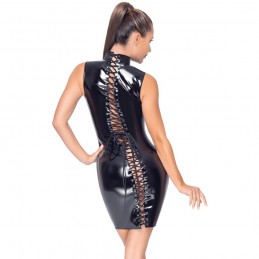 Buy BLACK LEVEL - 2-WAY ZIP VINYL DRESS LACING AT THE BACK with the best price