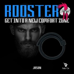 Velv'Or - Rooster Jason Size Adjustable Firm Strap Design Reguleeritav Peeniserõngas Must|PEENISERÕNGAD