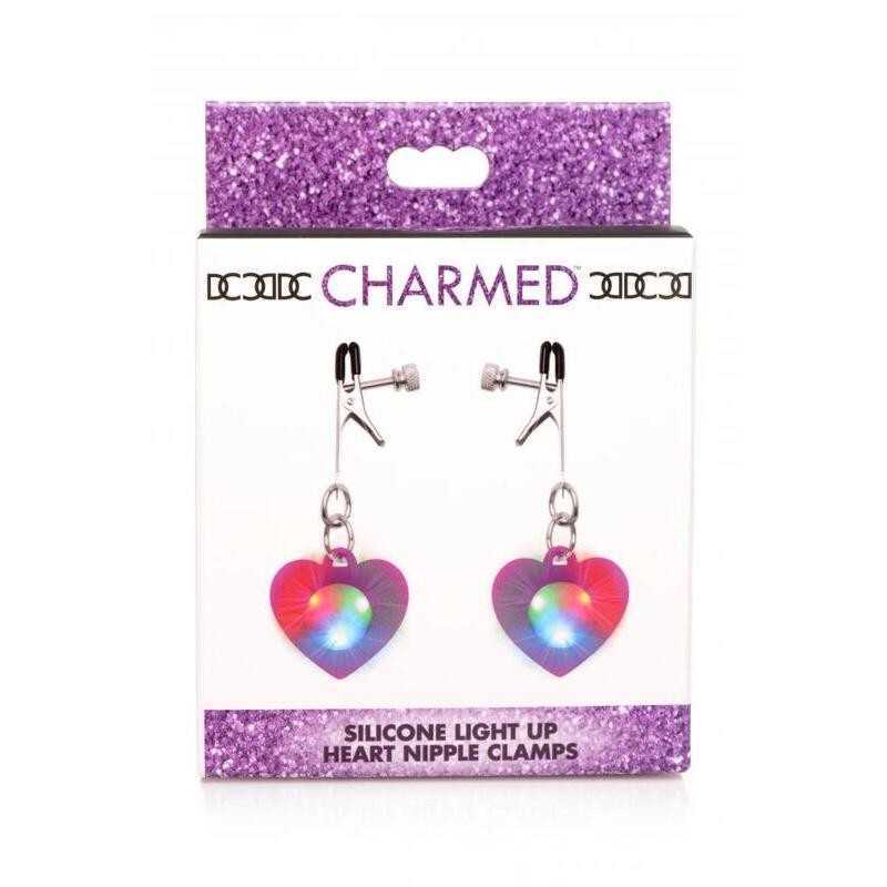 Buy Charmed - Heart Adjustable Nipple Clamps with LED Lights with the best price