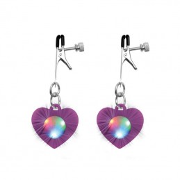 Buy Charmed - Heart Adjustable Nipple Clamps with LED Lights with the best price
