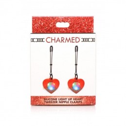 Charmed - Heart Tweezer Nipple Clamps with LED Lights|BDSM