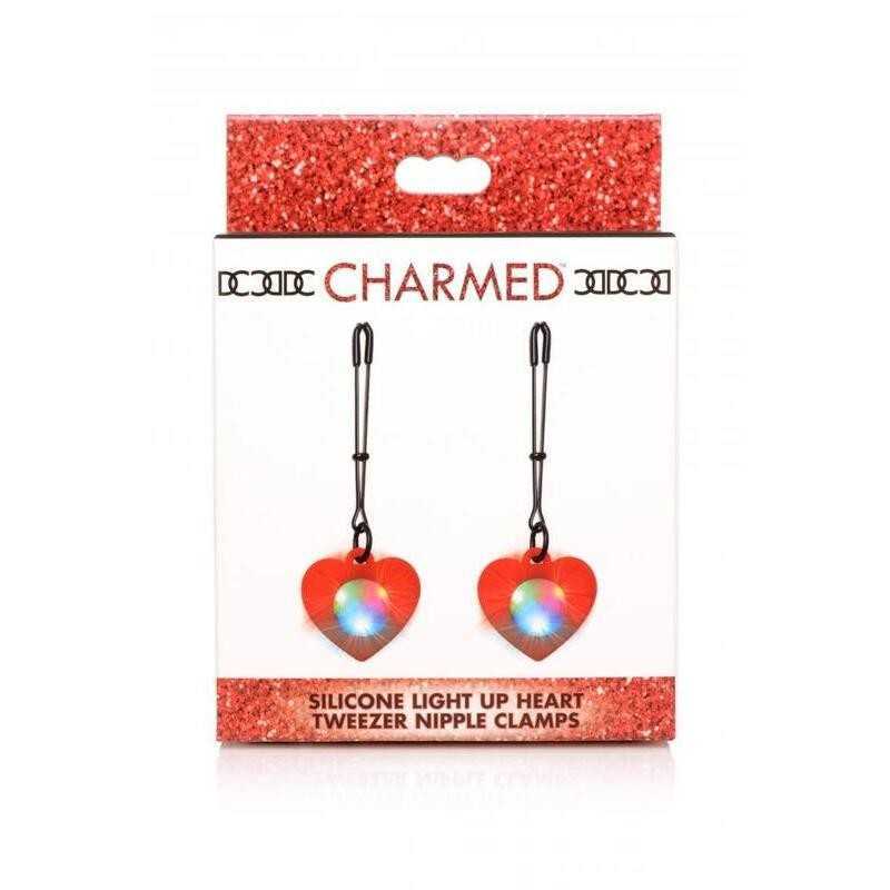 Charmed - Heart Tweezer Nipple Clamps with LED Lights|BDSM