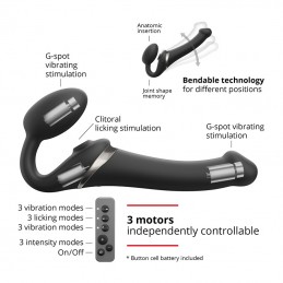 STRAP-ON-ME - VIBRATING 3 MOTORS BENDABLE WITH REMOTE CONTROL|STRAP-ON