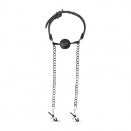 Buy EASYTOYS - Open Ball Gag With Nipple Clamps with the best price