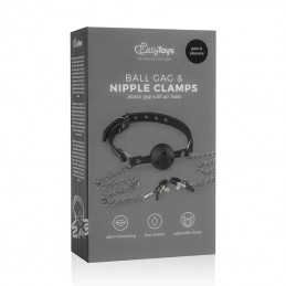 Buy EASYTOYS - Open Ball Gag With Nipple Clamps with the best price