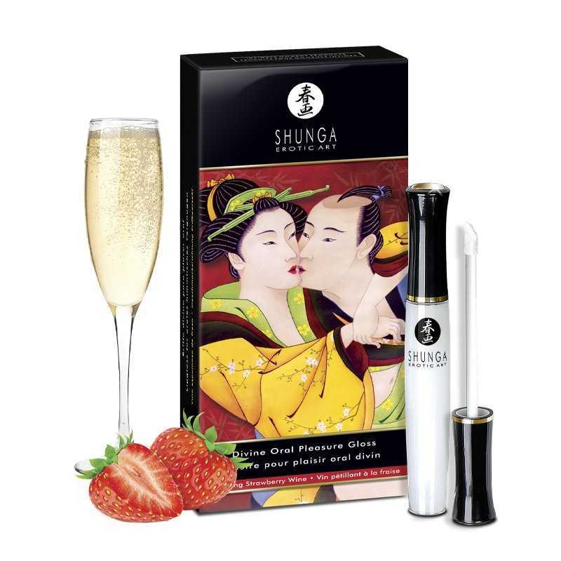 Shunga - Divine Oral Pleasure Gloss, Sparkling Strawberry Wine|DRUGSTORE