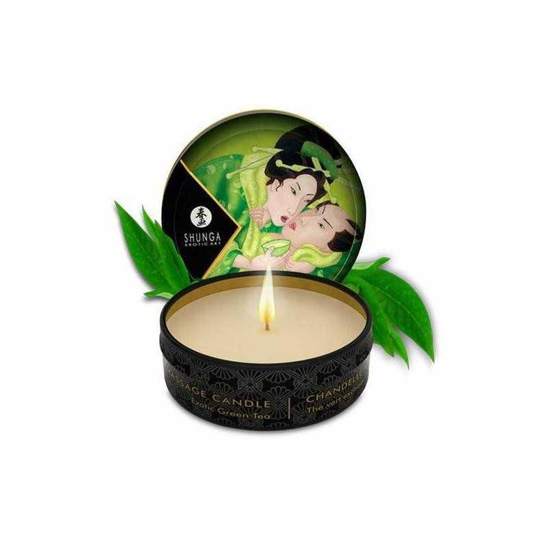 Shunga - Массажное арома масло в виде свечи 30 мл Exotic Green Tea|МАССАЖ