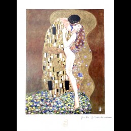 Buy Milo Manara - Homage to Gustav Klimt's "The Kiss" P.A. Signed 30x40cm with the best price