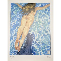 Мило Манара - Туфо/Дайв Литография 29x39см - Эротическое