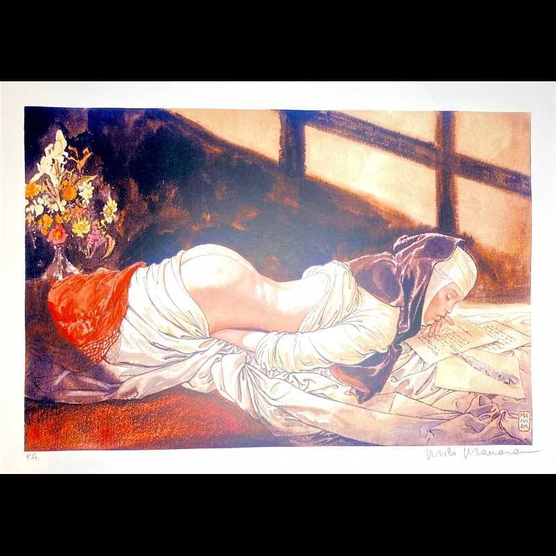 Buy Milo Manara - P.A. Signed Lithograph "Letters From Portuguese Nun" 6 28,5x38cm with the best price