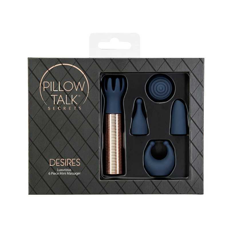 Buy PILLOW TALK - SECRETS CHOICES 6 PIECE MINI MASSAGER SET NAVY BLUE&ROSE GOLD with the best price