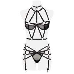 GREY VELVET - 3-PIECE HARNESS SET XL/XXL