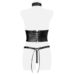 GREY VELVET - 4 PIECE FETISH CORSAGE SET L/XL