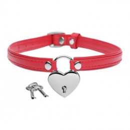 Buy Master Series - Heart Lock Collar With Keys Red with the best price