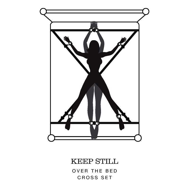 Fifty Shades of Grey - Keep Still over the bed cross restrain|BDSM