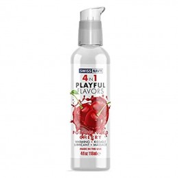 SWISS NAVY - PLAYFUL 4 in 1 LUBRICANT WITH POPPIN WILD CHERRY FLAVOR 118ml|Смазки со вкусом
