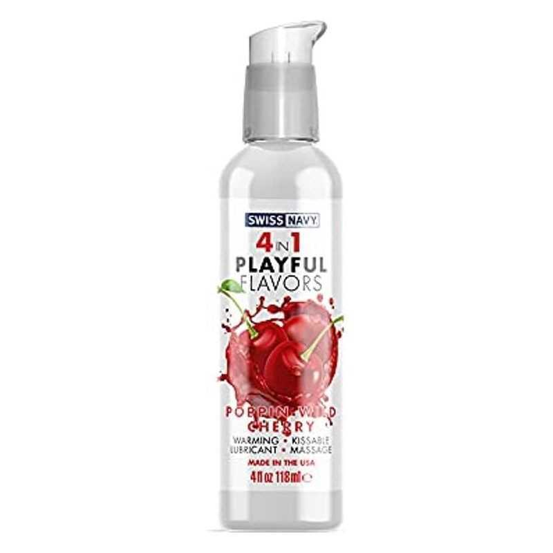 SWISS NAVY - PLAYFUL 4 in 1 LUBRICANT WITH POPPIN WILD CHERRY FLAVOR 118ml|Flavored lubricants