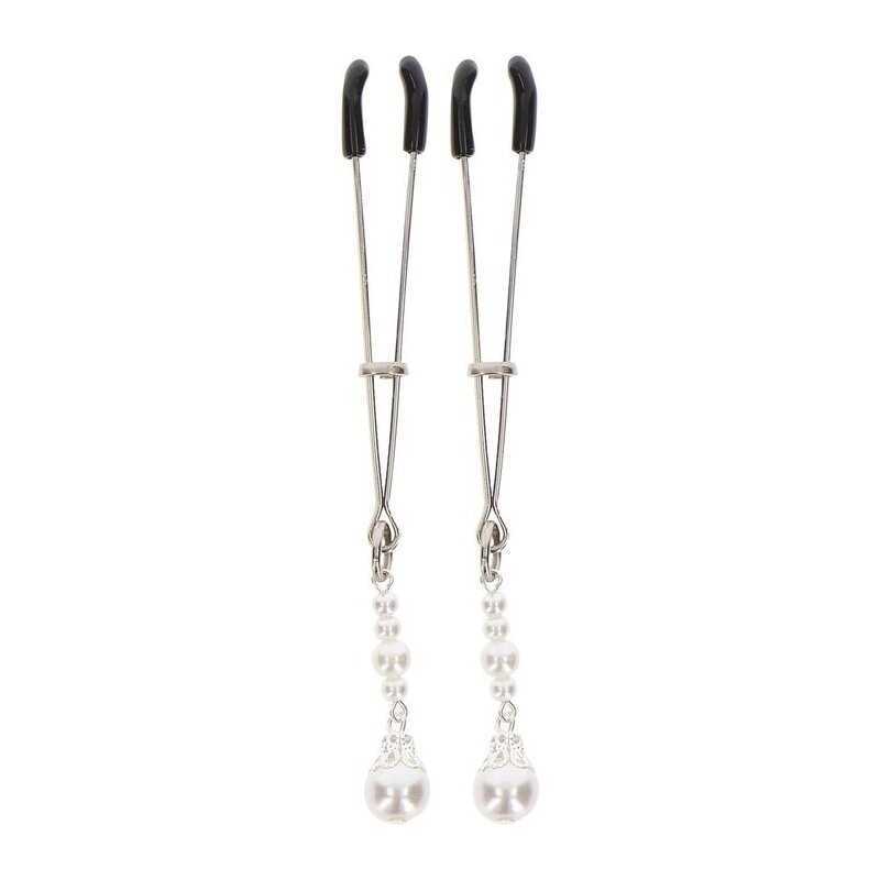 Taboom - Tweezers With Pearls Silver Nipple Clamps|BDSM