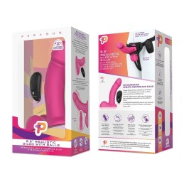 Pegasus – Puldiga 16,5 cm Roosa Realistlik Dildo Strapon-Komplekt Rakmetega