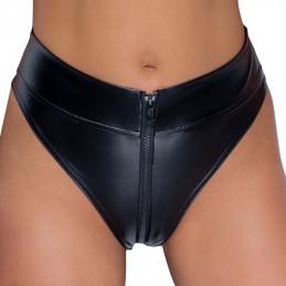 Noir Handmade - Powerwetlook Waisted Panties With 2 Way Zipper|FETISH FASHION