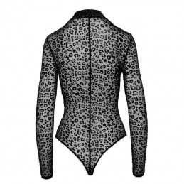 Buy Noir Handmade - Leopard Flock Bodysuit With Long Sleeves with the best price