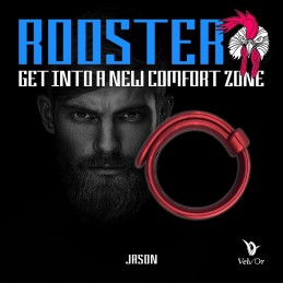 Velv'Or - Rooster Jason Size Adjustable Firm Strap Design Cock Ring Red|COCK RINGS