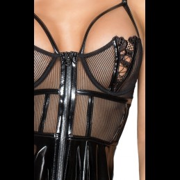 Buy Noir Handmade - Semi-transparent Bustier Dress With Strips with the best price