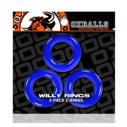 Oxballs - Willy Rings 3-pack Cockrings Police Blue|COCK RINGS