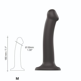 Strap-On-Me - Semi-Realistic Dual Density Bendable Dildo Black