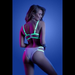 Buy Glow - Night Vision Bralette And Cage Panty S/M - White with the best price
