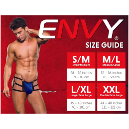 Envy - Microfiber Lowrise Zip Thong S/M Black|UNDERWEAR
