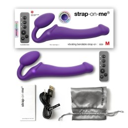 Strap-On-Me - Vibrating Bendable Strap-On M Purple|СТРАПОН