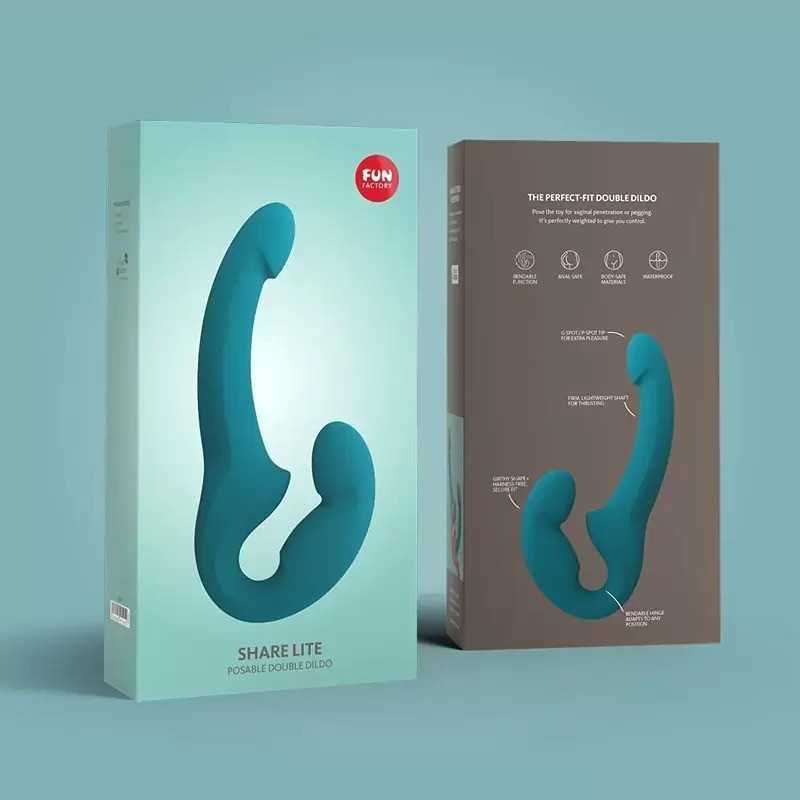 Buy FUN FACTORY - SHARE LITE DOUBLE DILDO FOR COUPLES Deep Sea Blue with the best price