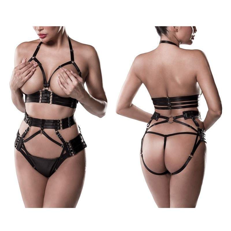 GREY VELVET - HARNESS 3PCS SET XXL