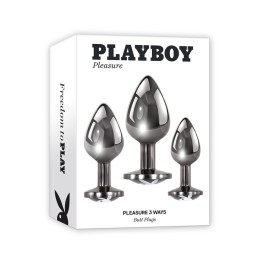 Playboy Pleasure - Pleasure 3Ways Metallist Anaaltappide komplekt|ANAAL LELUD