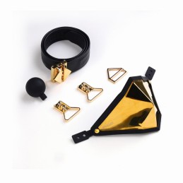 LOCKINK - Golden Punker Muzzle Gag Set|BDSM