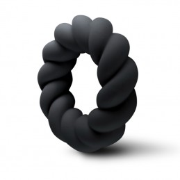 Rocks-off - Twist Non Vibrating Liquid Silicone Ring Black|PEENISERÕNGAD