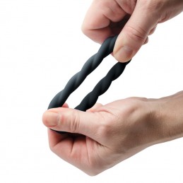 Rocks-off - Twist Non Vibrating Liquid Silicone Ring Black|COCK RINGS