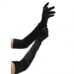 Baci - Satin Opera Gloves Black|AKSESSUAARID