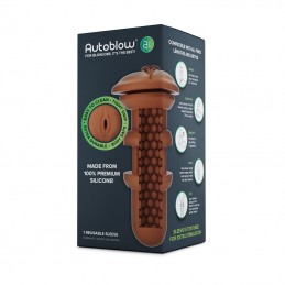 Autoblow - A.I. Silicone Vagina Sleeve Brown|МАСТУРБАТОРЫ