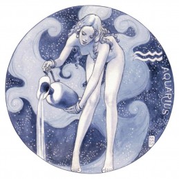 Milo Manara - Aquarius Unsigned Print from the Zodiac Portfolio 23x33cm|EROTIC ART