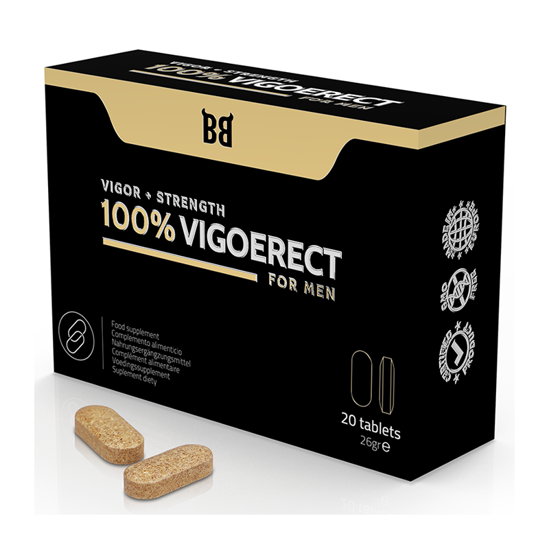 BLACK BULL - 100% VIGOERECT VIGOR + STRENGTH FOR MEN 20 TABLETS|POTENCY