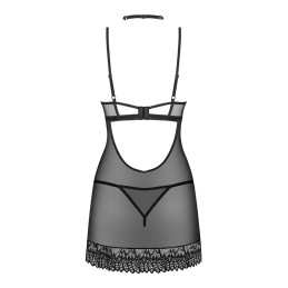 OBSESSIVE - DONARELLA CHEMISE & THONG BLACK XL/XXL