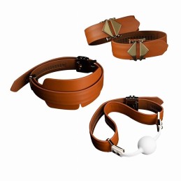 LOCKINK - BONDAGE & RESTRAINT SET - BROWN
