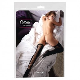 Cottelli - Hold-up Stockings With A Striking Net Seam M/L|LINGERIE