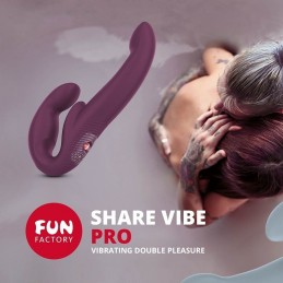 Fun Factory - Share Vibe Pro Vibrating Double Dildo Burgundy|STRAP-ON