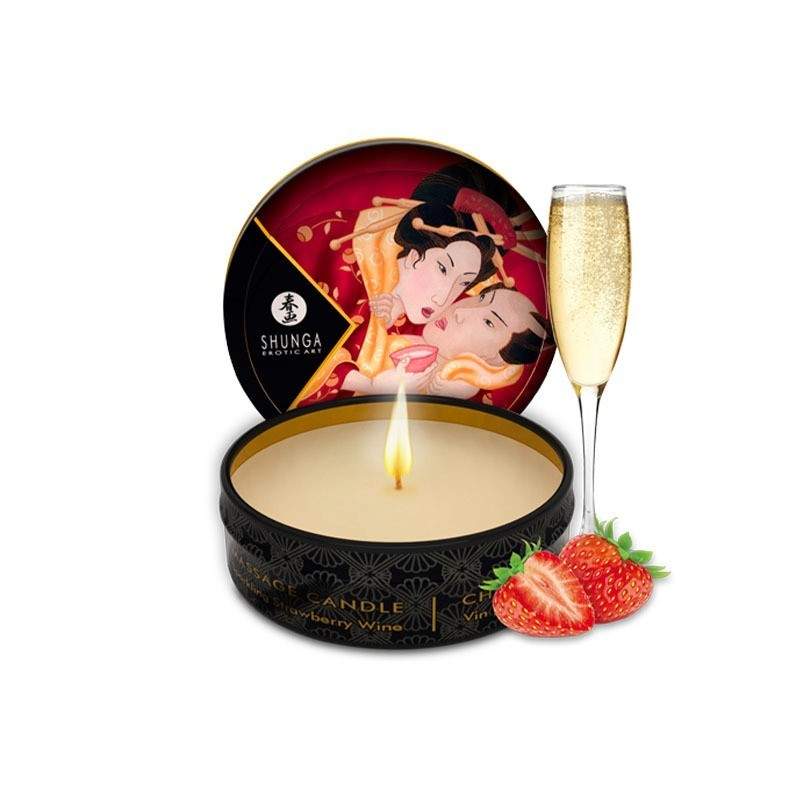 Shunga Massage Candle 30 ml Sparkling Strawberry Wine