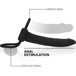 Mythology - Cobi Onyx Anal Dildo With Cock And Testicle Ring 13cm Silicone Black