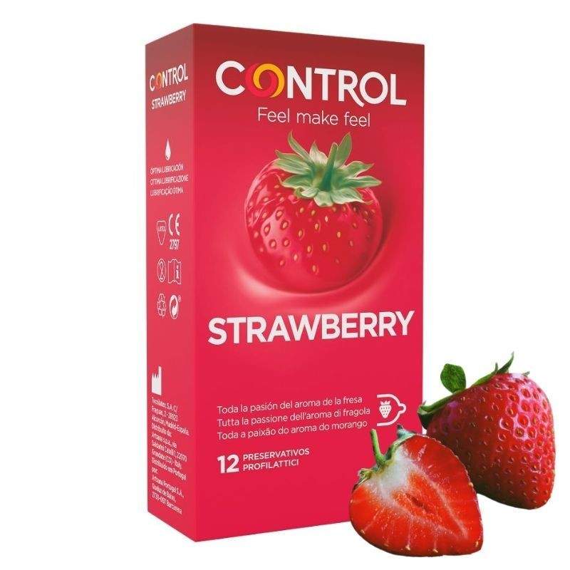 Control - Strawberry Condoms 12 Units Презервативы со Вкусом Клубники