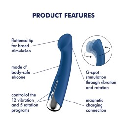 SATISFYER VIBRATOR - SPINNING G-SPOT 1 ROTATOR BLUE